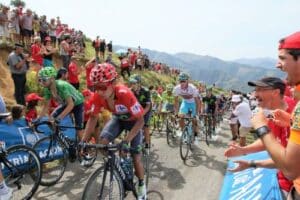 Nairo Quintana sur les pentes des Arbailles pendnat la Vuelta